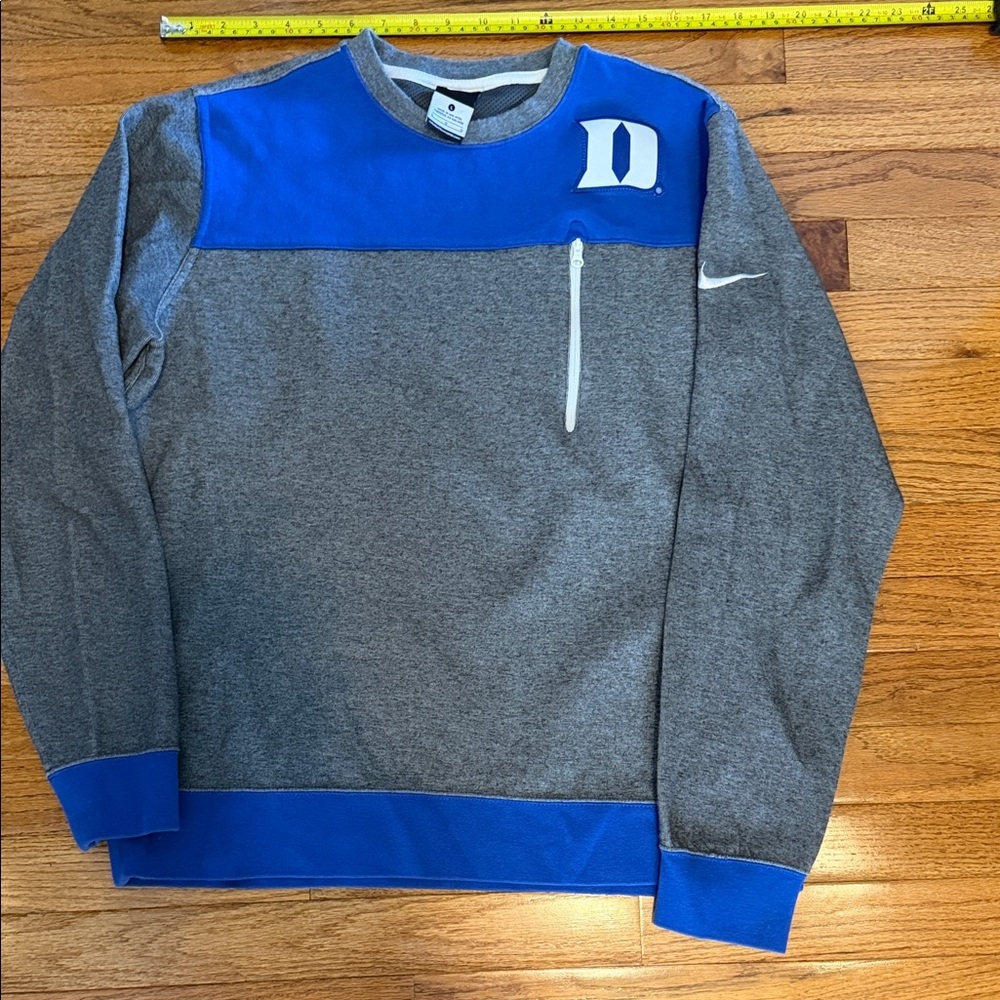 Nike Gray and Royal Blue Crewneck Sweatshirt with Duke D
